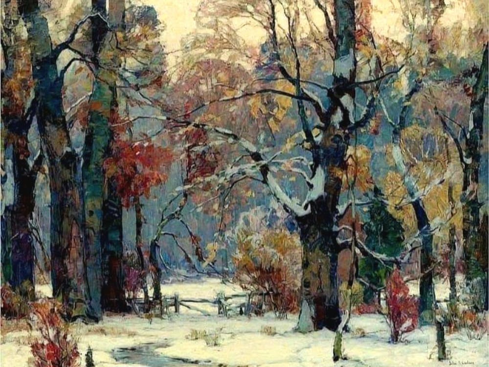 John Fabian Carlson (Swedish, 1875 – 1947) Forest Peace, 1930 in HD Remastered Immaculate Painting