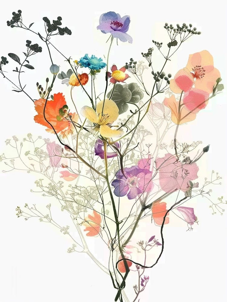 Gypsophila 3 Collage Flower Bouquet