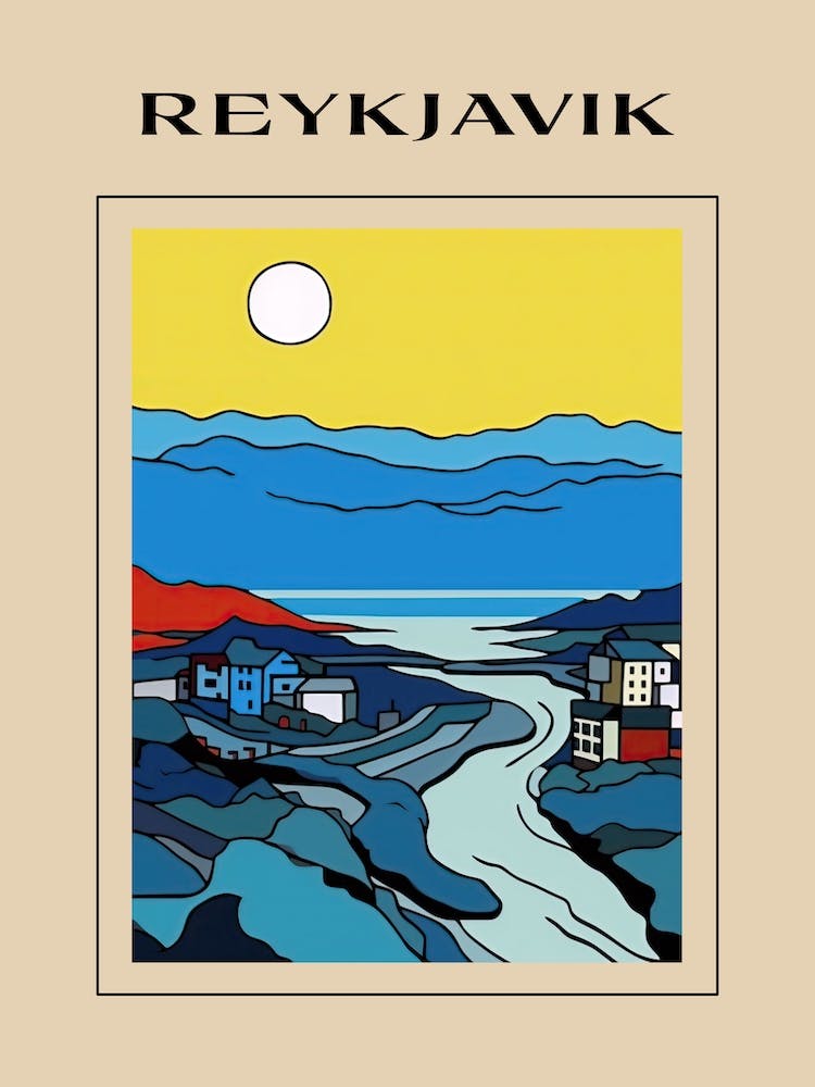 Minimal Design Style Of Reykjavik, Iceland 2 Poster