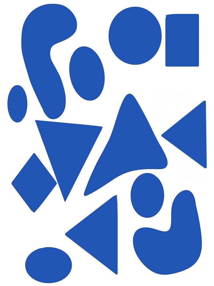 Blue Shapes On White Background 2