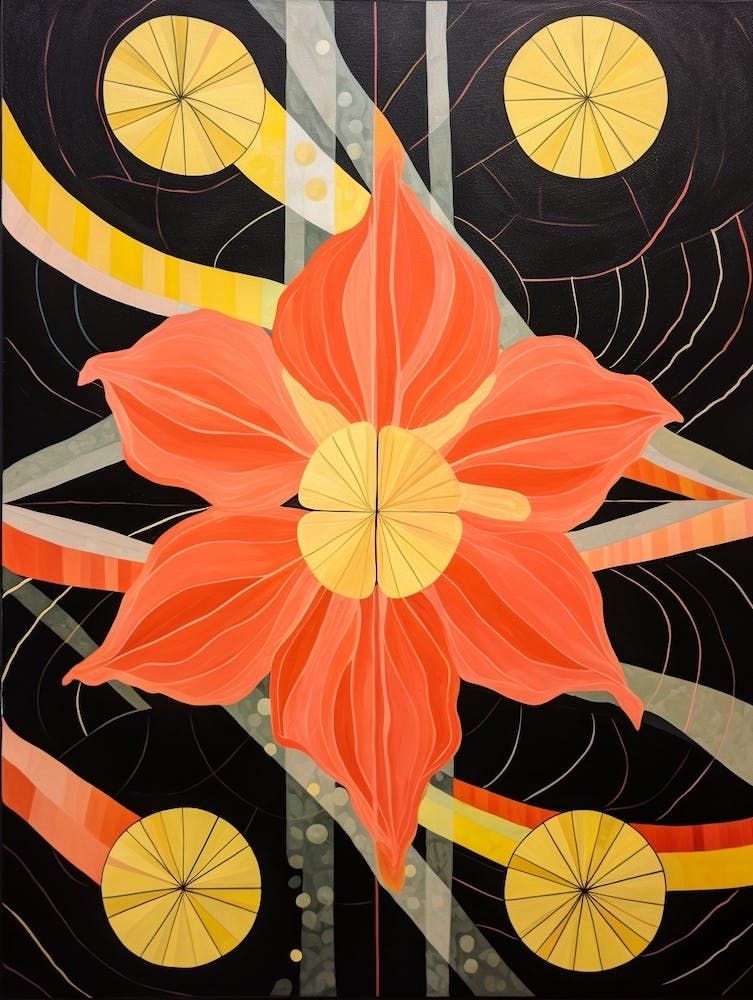 Daffodil 1 Hilma Af Klint Inspired Flower Illustration