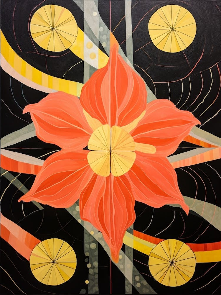 Daffodil 1 Hilma Af Klint Inspired Flower Illustration