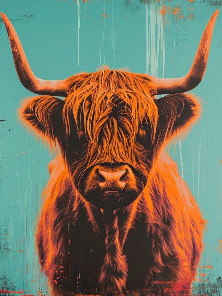 Highland Cattle Polaroid Inspired 3