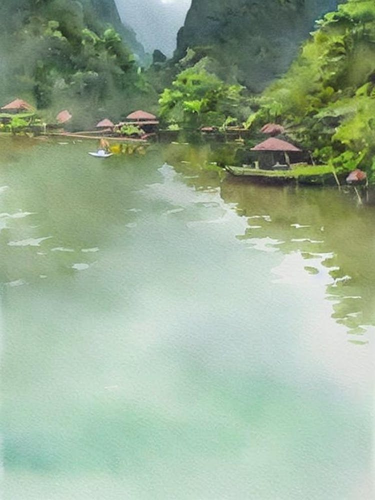 Cat Ba National Park Vietnam Water Colour Poster