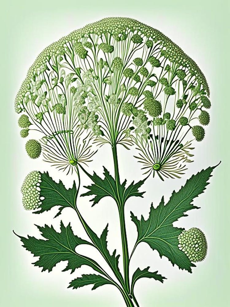 Queen Anne S Lace Leaf Vintage Botanical 2