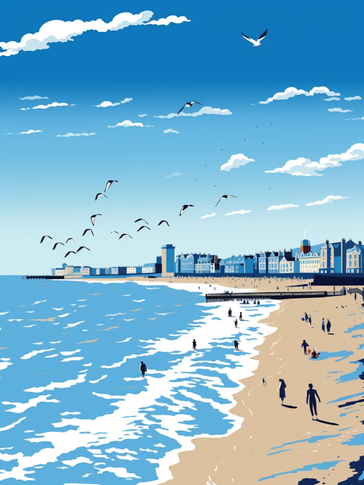 A Screen Print Of Broadstairs Beach Kent 3