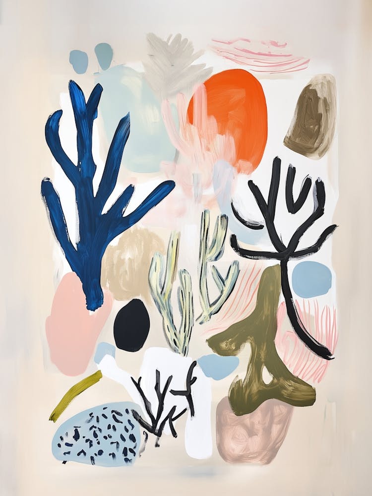 Abstract Sea Life Corals and Shells