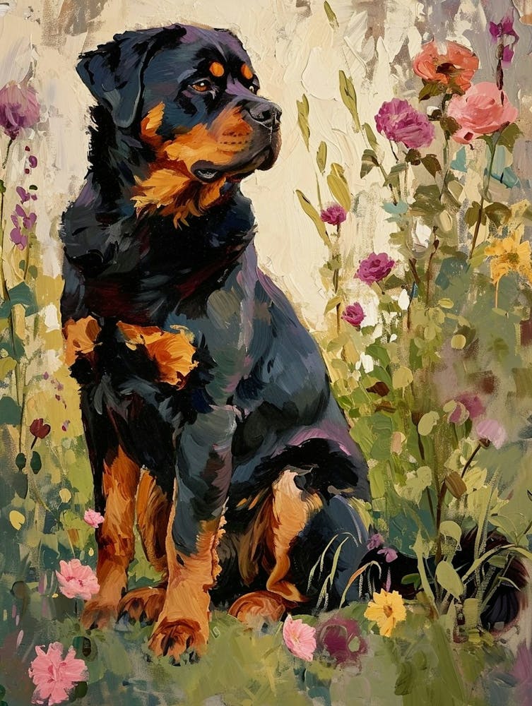 Rottweiler Acrylic Painting 3