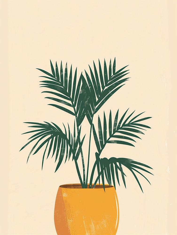 Palmier Sagou, Illustration Minimaliste 3