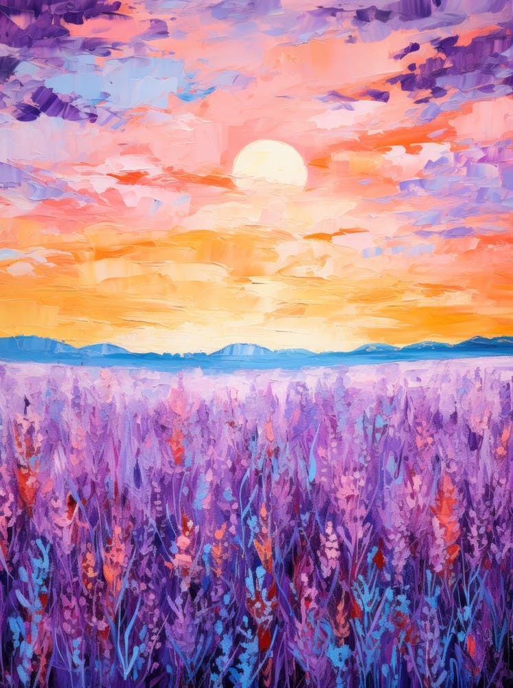 Sunset In Lavender Field 3