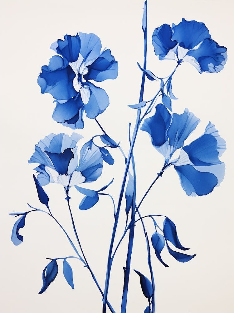 Blue Botanical Sweet Pea 3