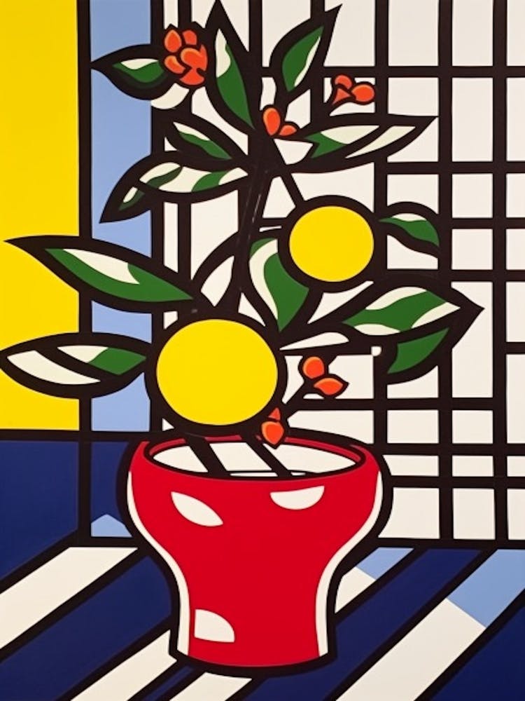 Camelia Flower Still Life  2 Pop Art Style