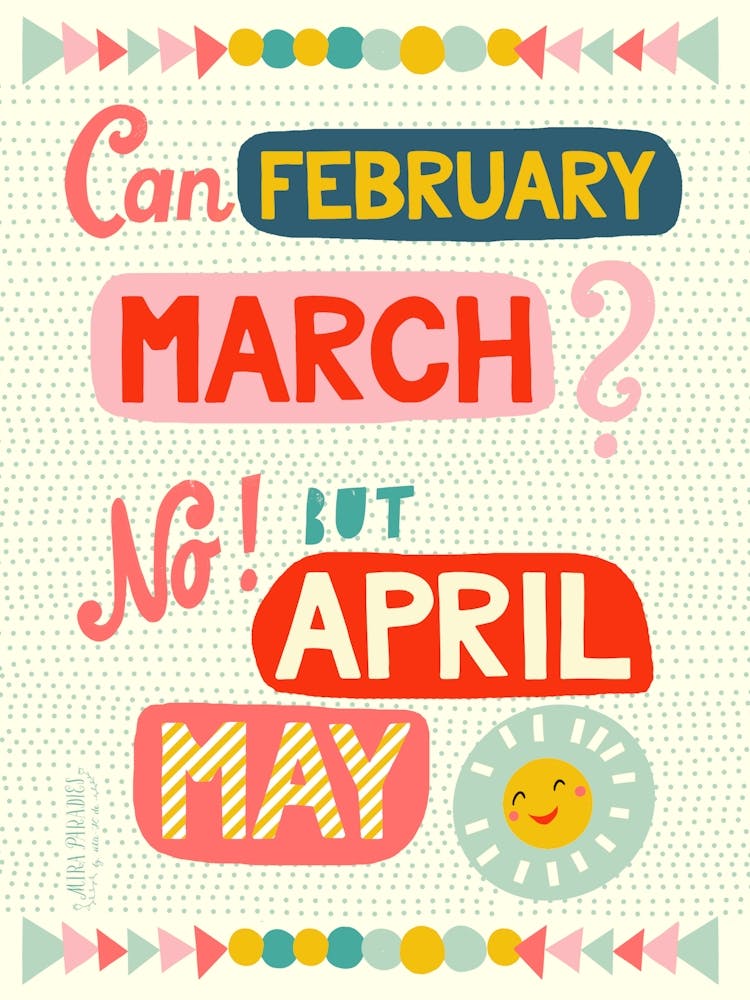 February March Dad Joke Lettering