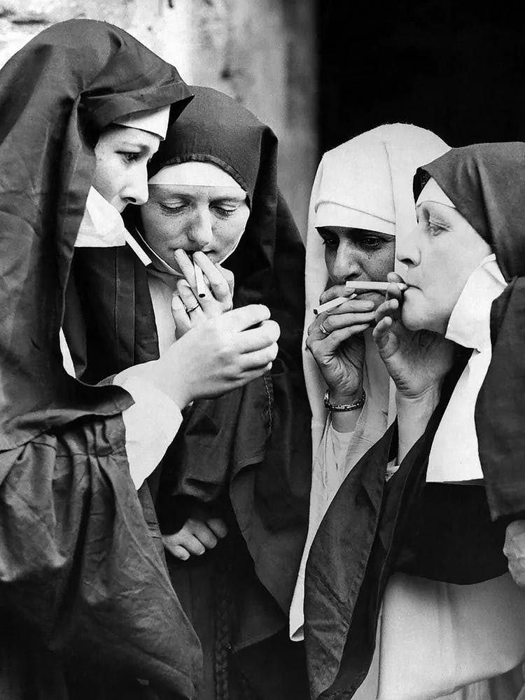 Nuns Smoke On Break