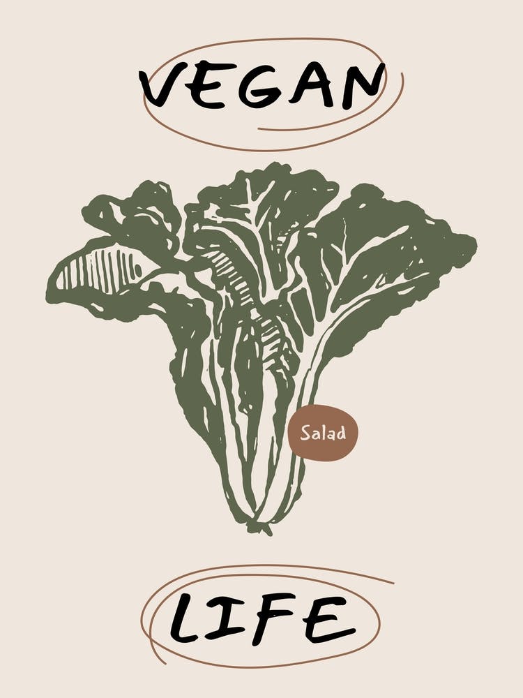 Vegan Life Minimal Illustration