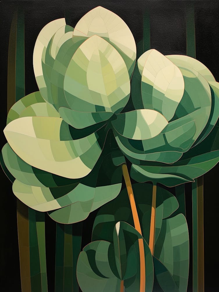 Modern Abstract Cactus Painting Acanthocalycium Cactus 2