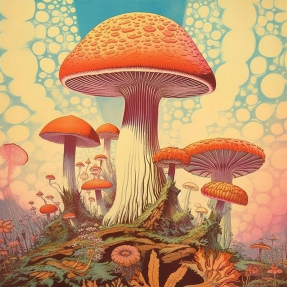 Psychedellic Mushroom Square 3
