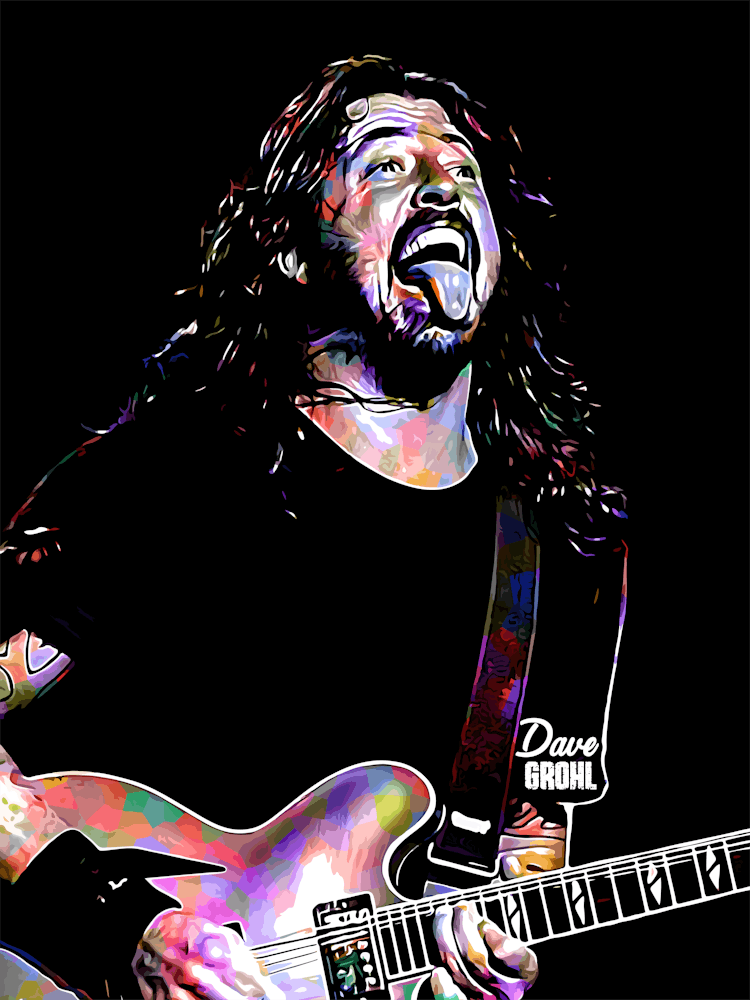 Dave Grohl Rock Music Legend in Colorful 2