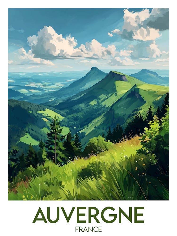 Affiche de voyage Auvergne