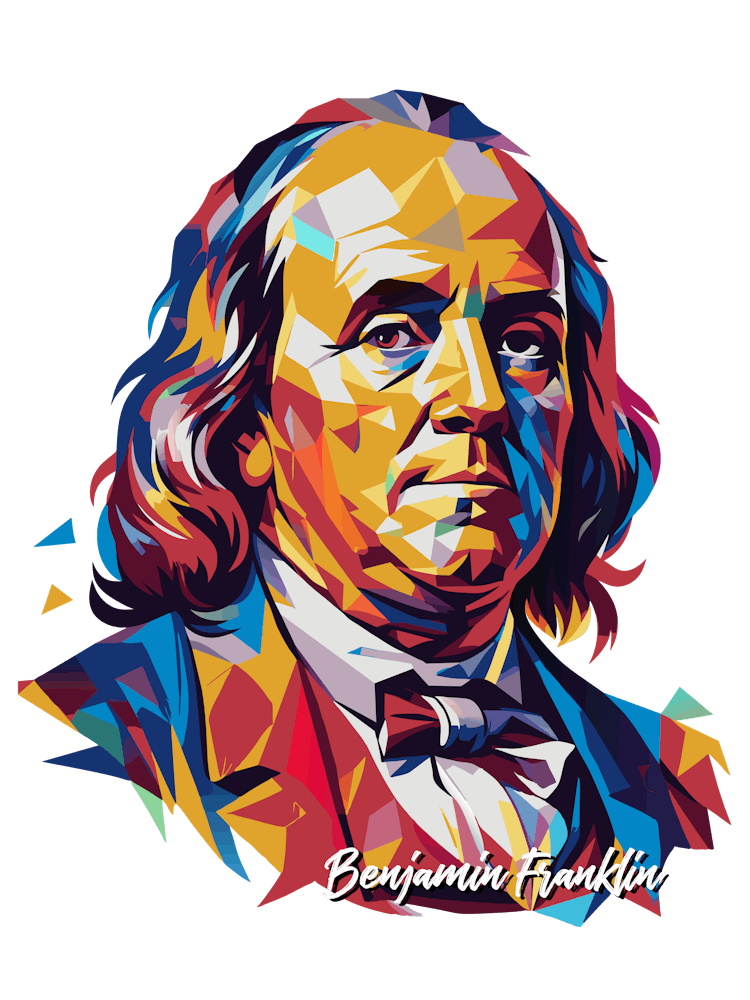 Benjamin Franklin 2 Portrait WPAP Pop Art