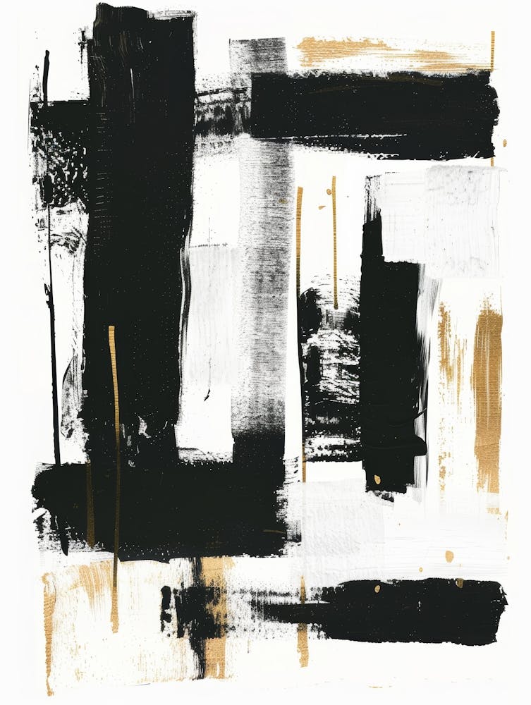 Abstract Black And Gold Painting 72