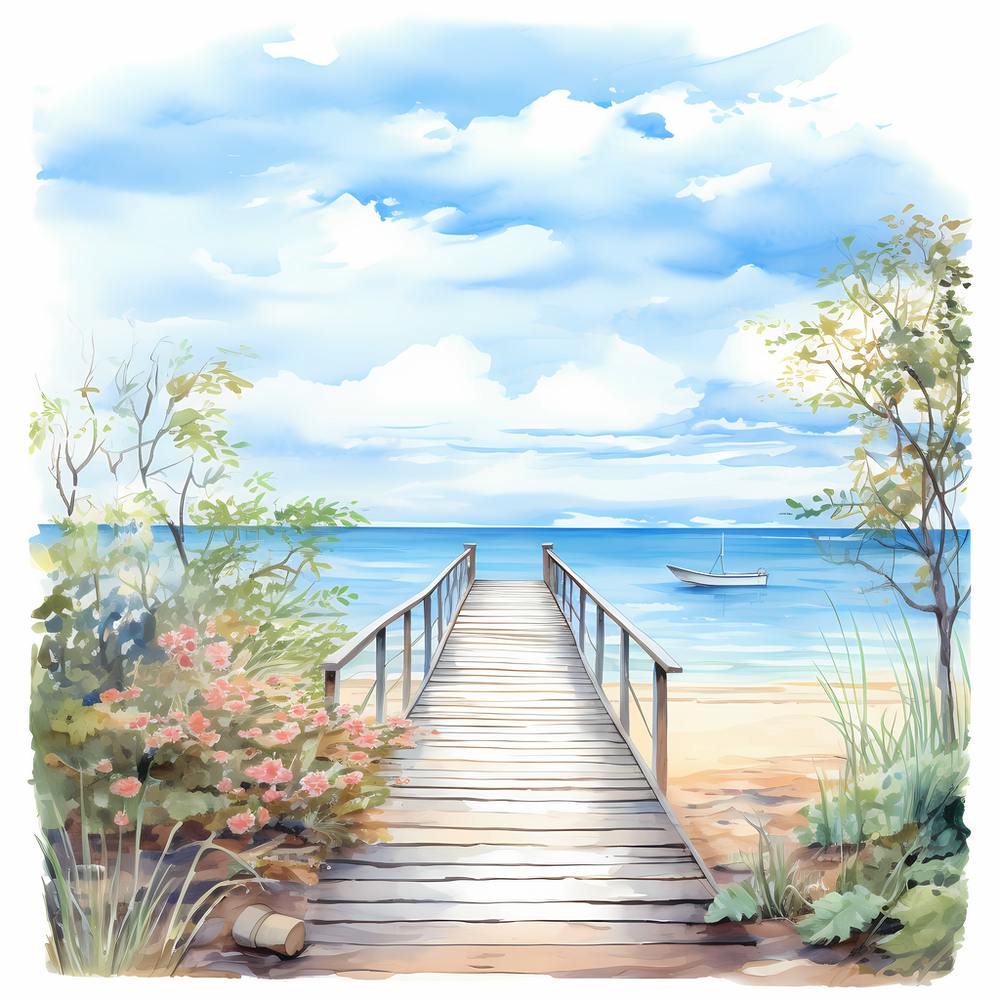 Sapphire Serenity: Abstract Seas