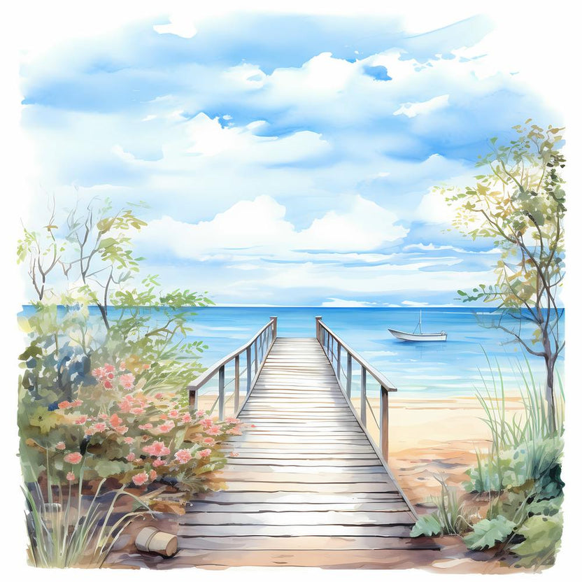 Sapphire Serenity: Abstract Seas