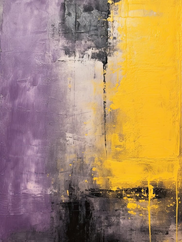 Lilac And Yellow Abstract Painting 3