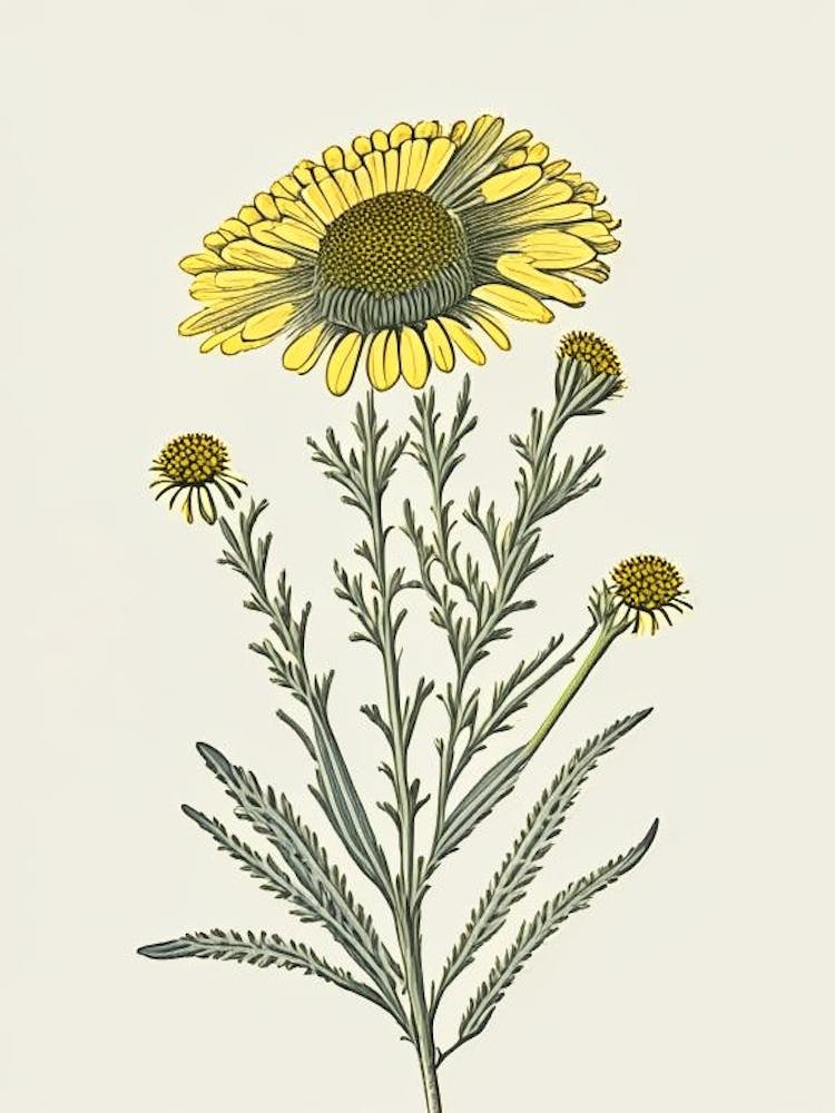 Sneezeweed Wildflower Vintage Botanical