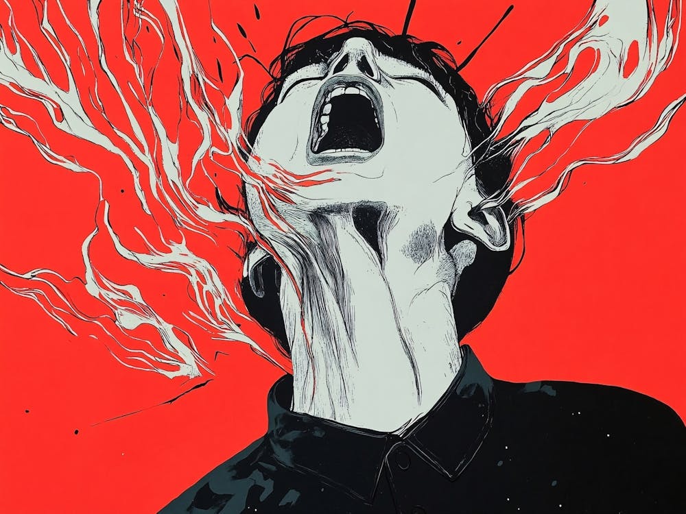 Scream on Red Illustration