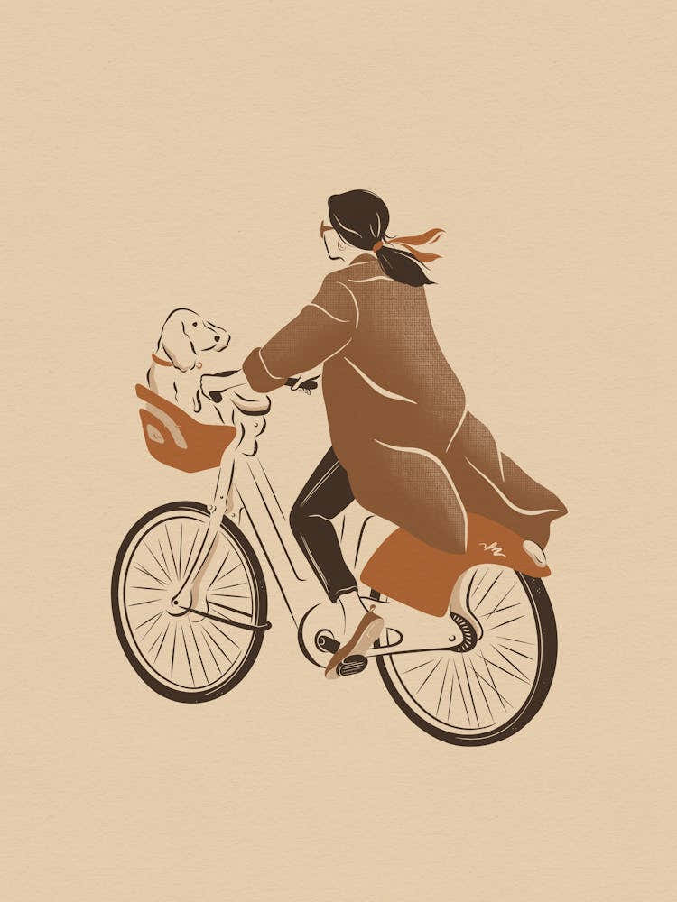 Parisian Biker and Dog