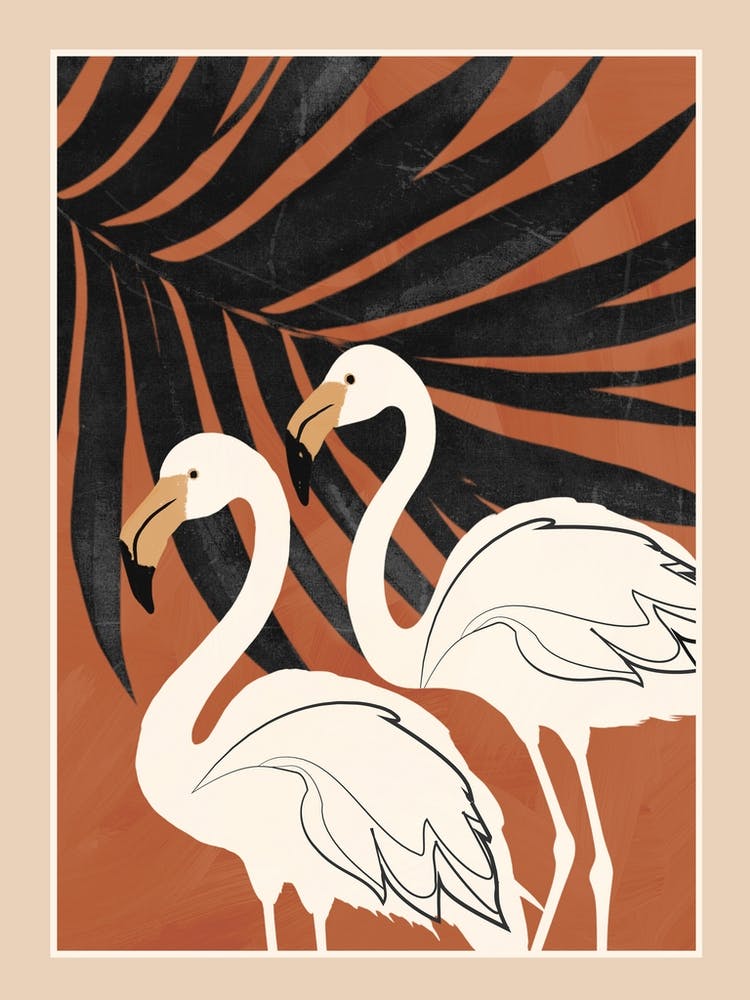 Two Abstract Flamingos 1