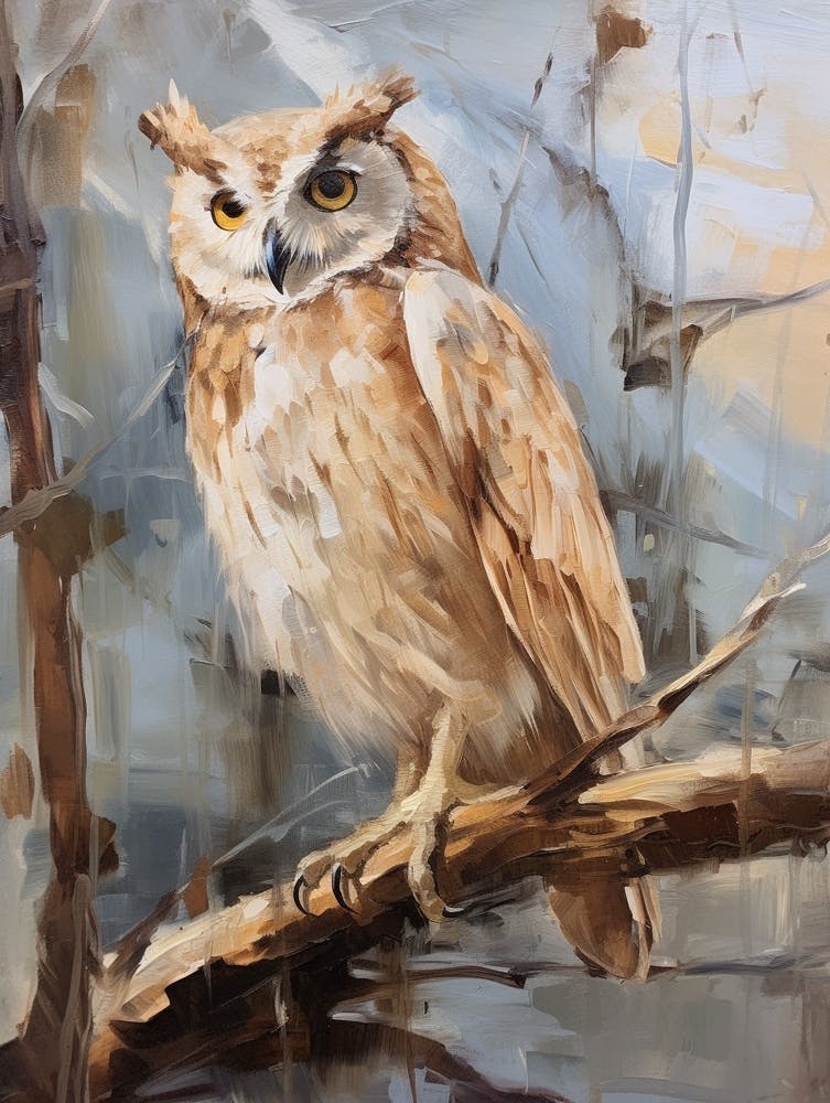 Bird Painting Eastern Screech Owl 1