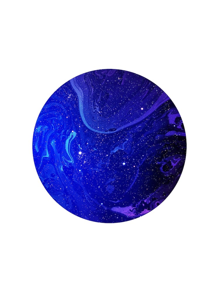 Circular Dark Blue Marble Artwork