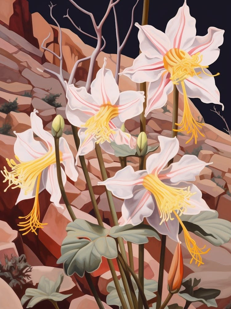 Columbine 4 Flower Painting