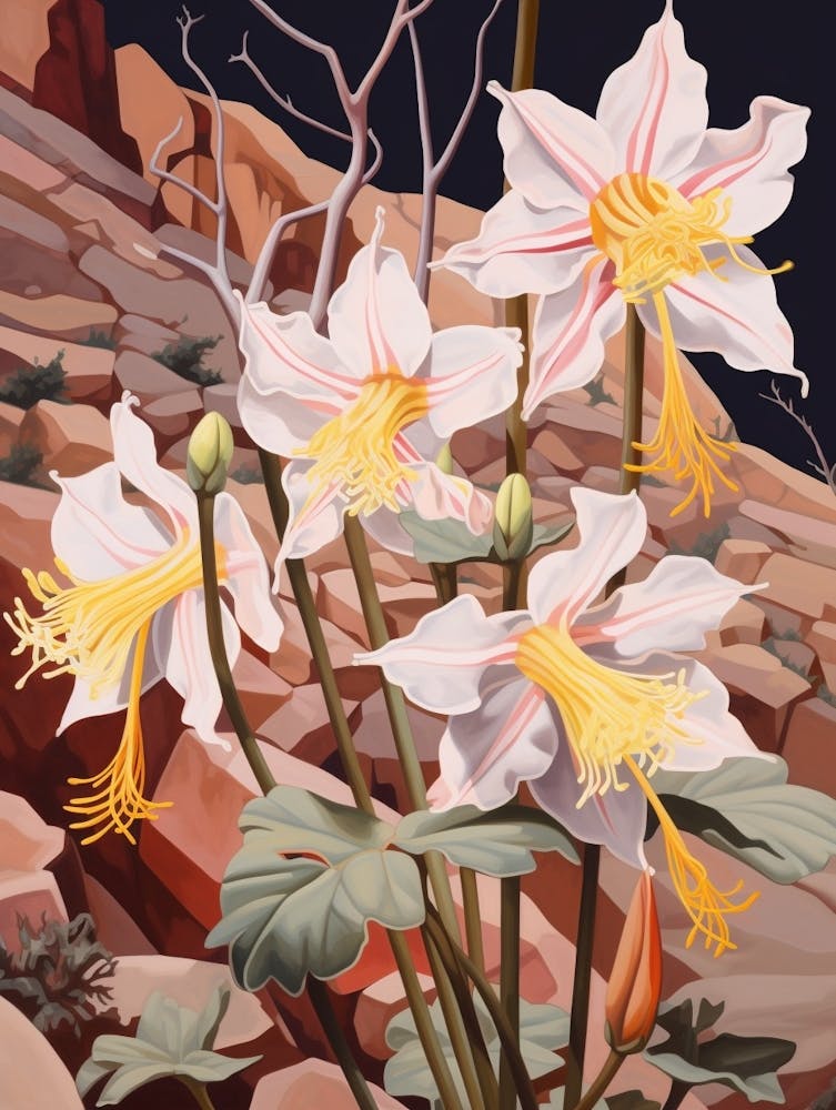 Columbine 4 Flower Painting