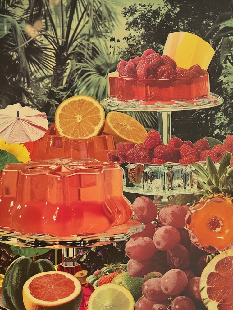 Red Fruity Jelly Retro Collage 2