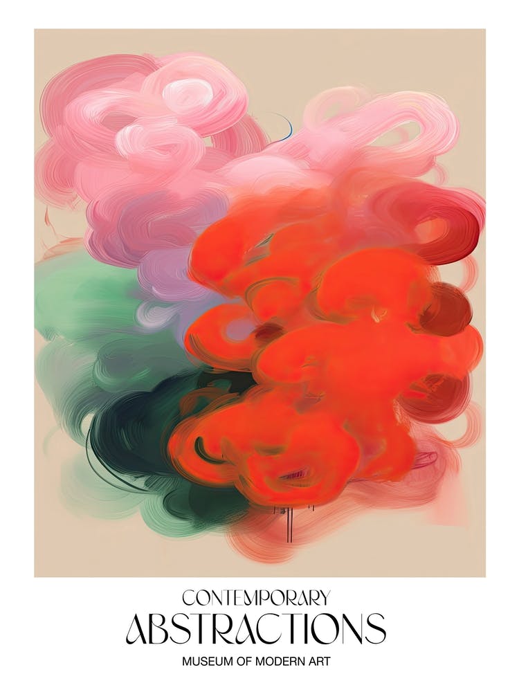 Brush Stroke Flowers Abstract 7 Exhibition Poster