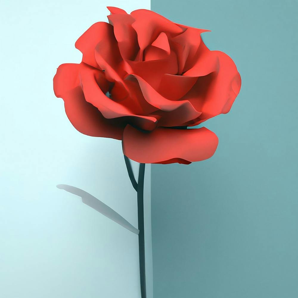 Red Rose On A Wall