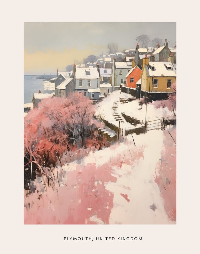 Dreamy Winter Painting Poster Plymouth United Kingdom 2