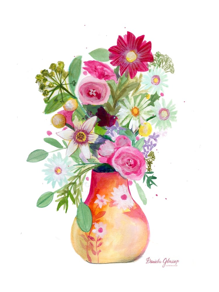 Loose Florals In Vase