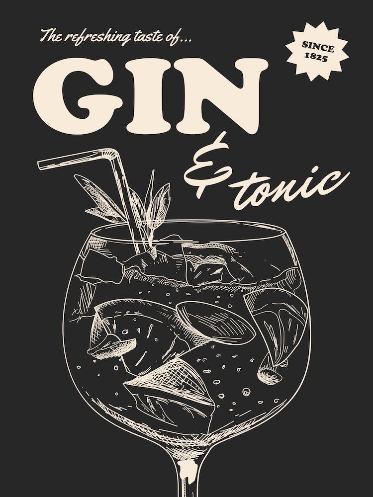 Retro Gin And Tonic