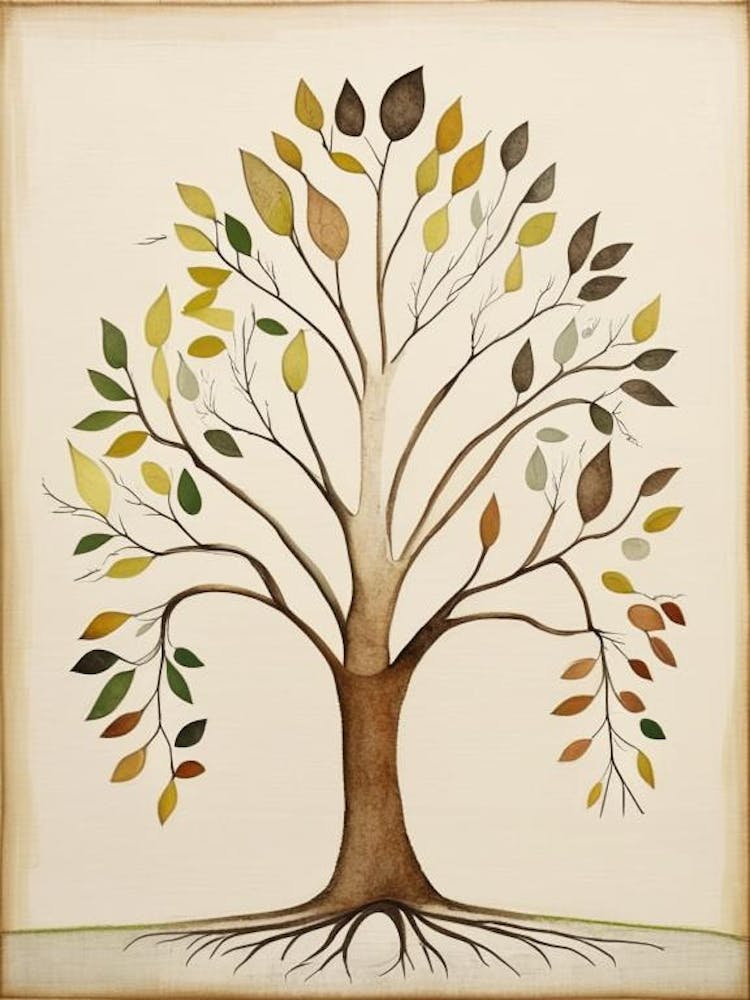 Family Tree Symbol Abstract Painting
