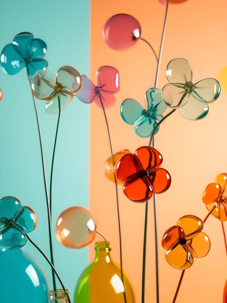 Fleurs Lumineuses Dans des Vases
