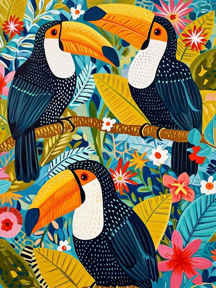 Kitsch Colourful Toucans 1
