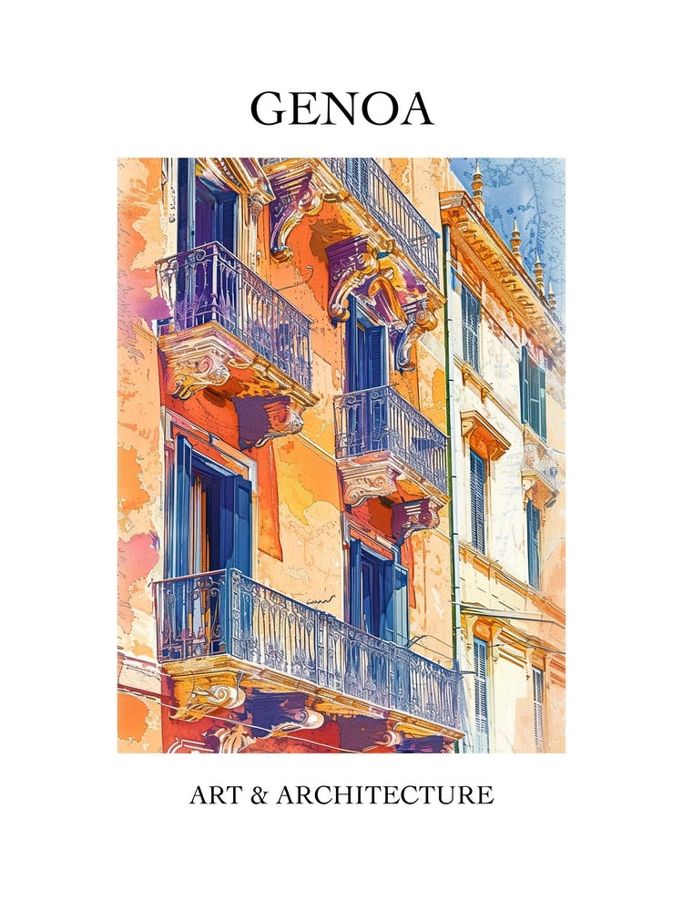 Genoa Travel And Architecture Poster 2