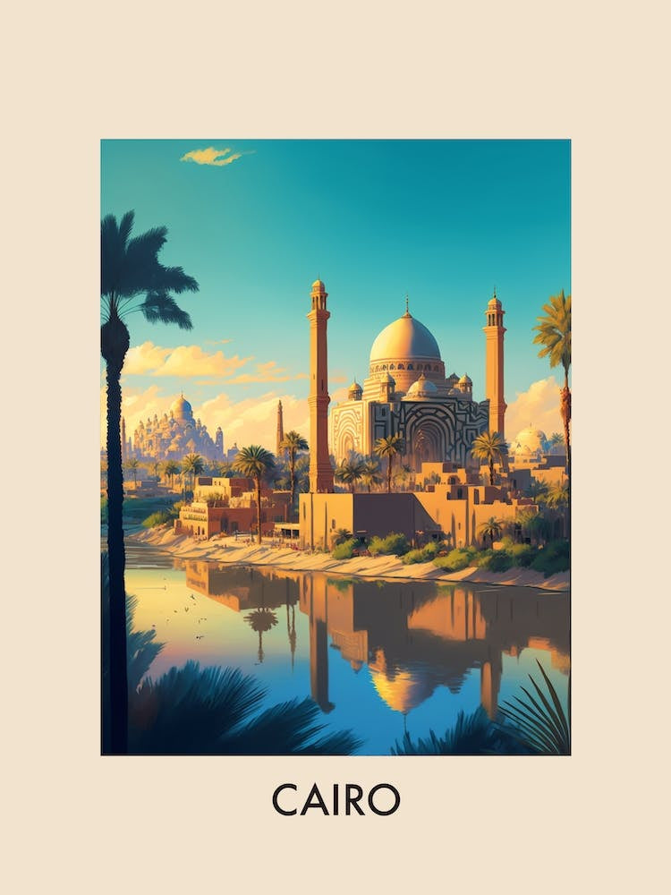 Cairo Egypt 1 Vintage Travel Poster