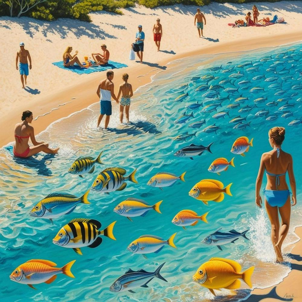 Create Sea And Fish Axxnd People