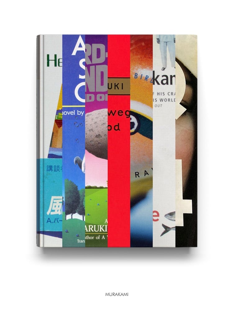 Haruki Murakami - Book Lover Abstract Print -First Edition Covers