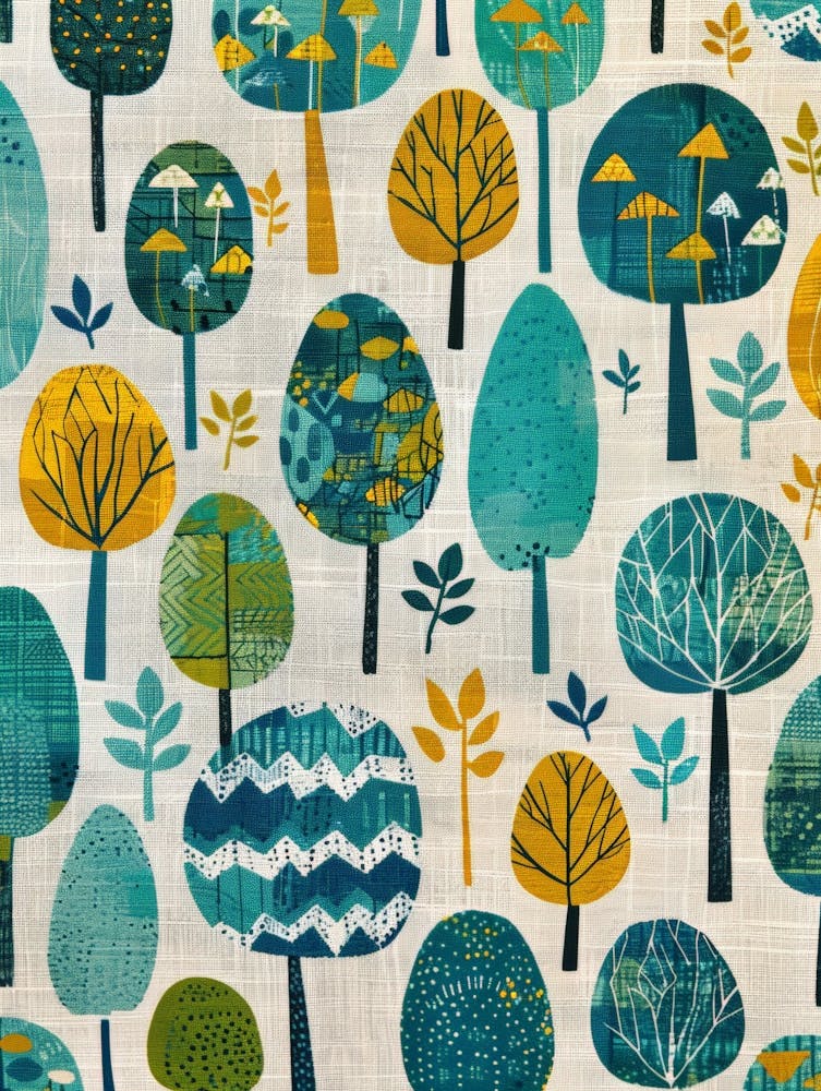 Trees On A Blue Background
